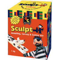 SCULPT-IT 10KG BOX. SCULPT-IT COMBINES THE BEST FEATURES OF CLAY, PLASTER AND PAPIER MACHE, SIMPLY MIX WITH WATER, SET IN 30 MIN
