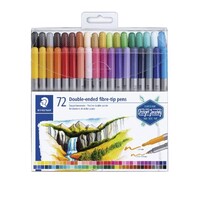 STEADTLER DOUBLE-ENDED FIBRE TIP PEN SET OF 72 DIFFERENT COLOUR 3MM AND 0.5-.08MM