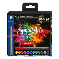 Staedtler Pigment Art Brush Pen Set of 12 assorted