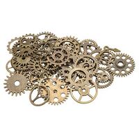 STEAMPUNK METAL GEARS AND COGS PKT OF 48, 12 - 41MM WIDTH