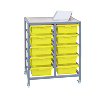 Tote Tray Trolleys double column (10 bays) with 10 tote bins