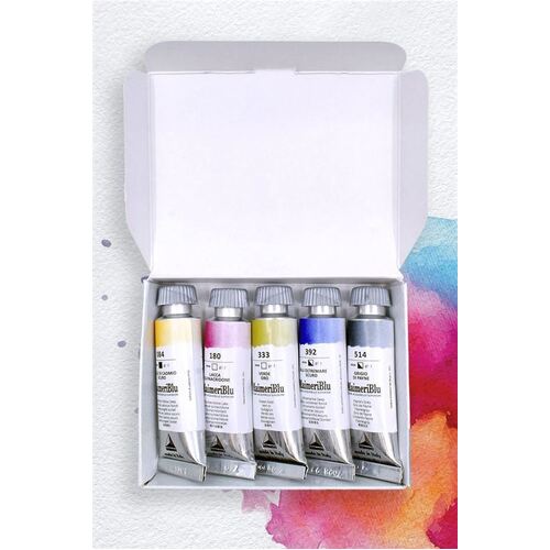 MaimeriBlu Watercolor Introduction Set, 5 Count, 12ml Tubes